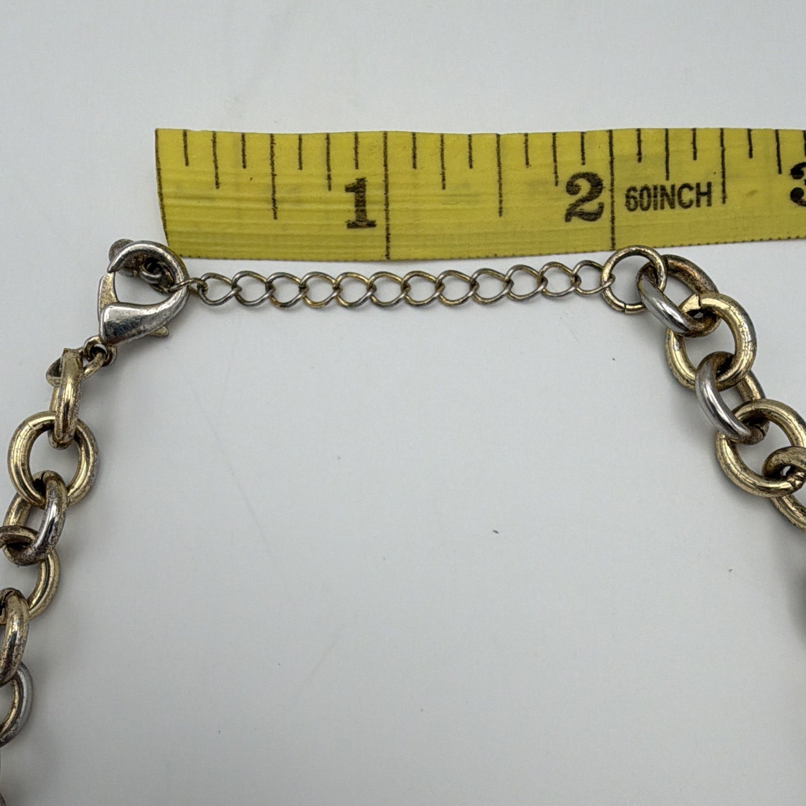 Gold Tone Cable Chain Crown Medallion Crystal Charm Necklace 20-22 inches