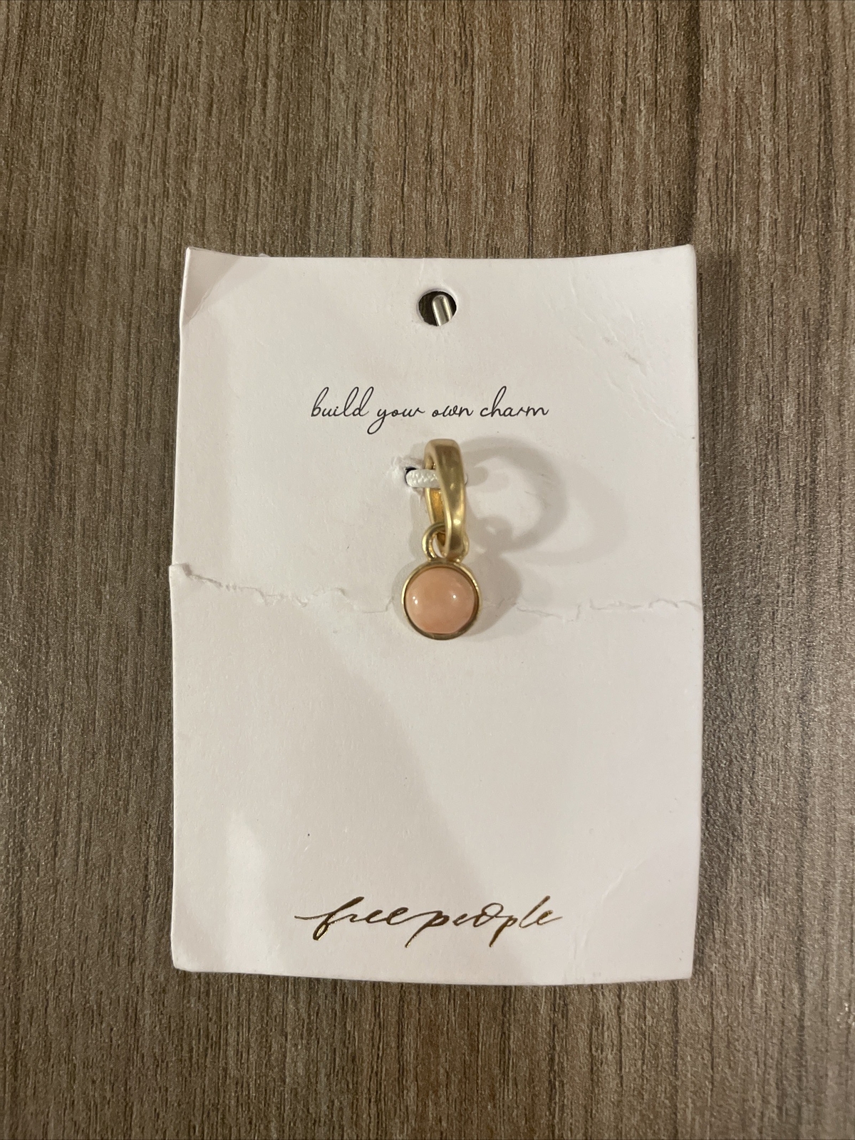 Free People Set Of Two Charms Pendants Pink And Black Gemstone With Gold Tone