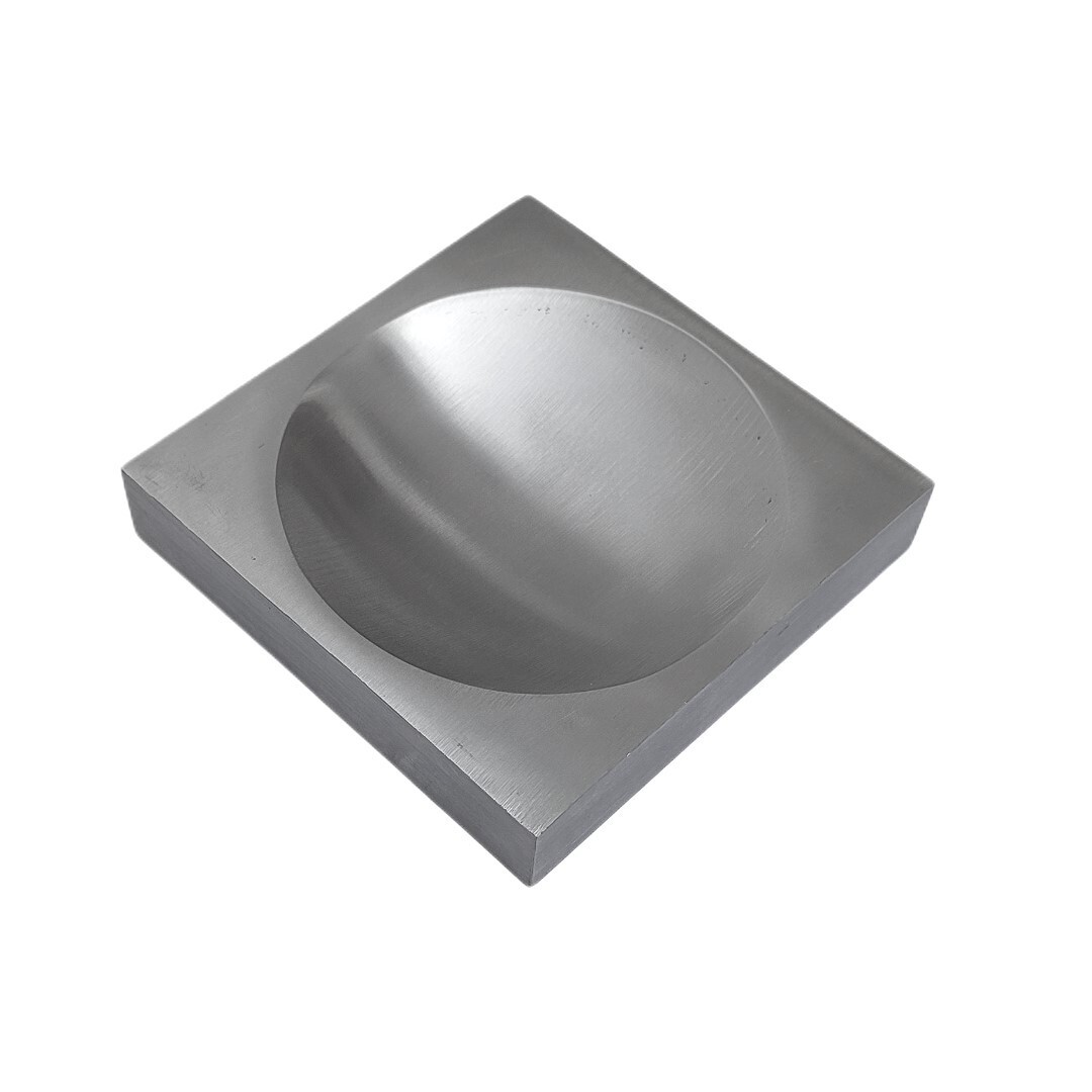 4″ x 4″ x 3/4″ Steel Bench Block with Depression Groove – Jewelry Making Tool