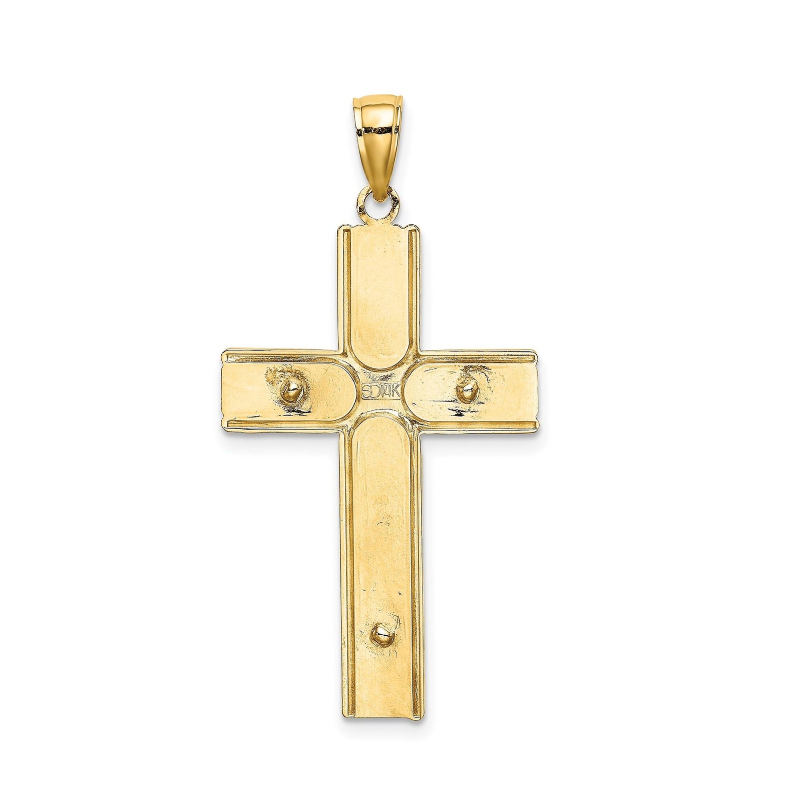 14k Real Gold Crucifix Cross Pendant Necklace for Men Women Catholic Jewelry