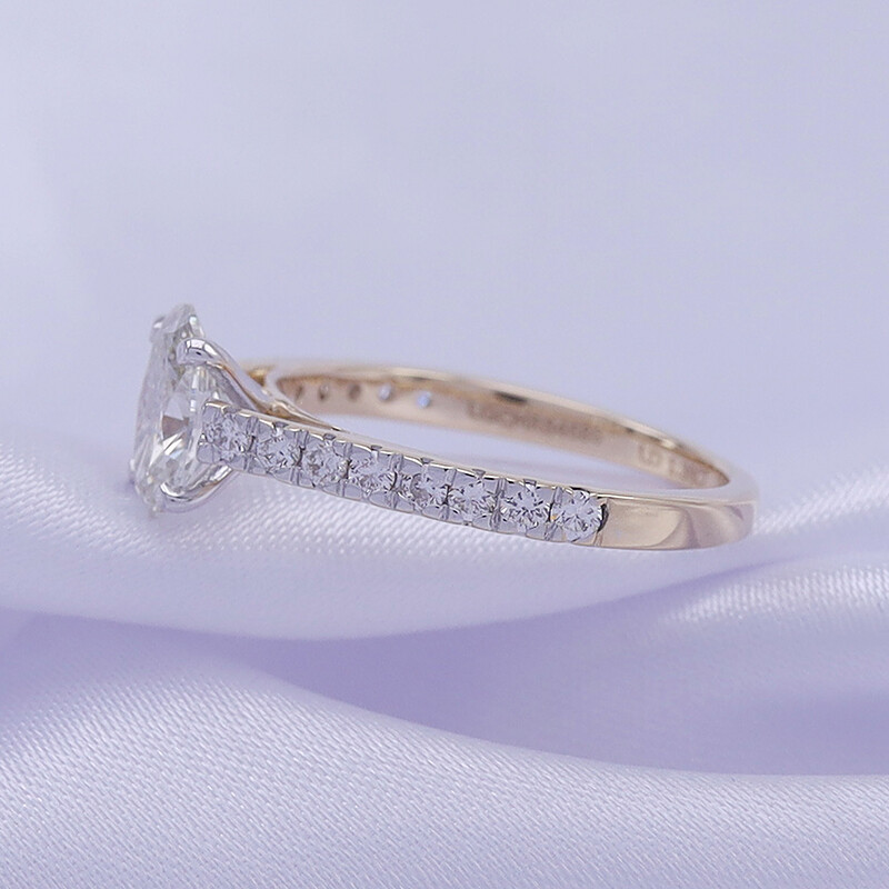 1.38ct Lab Grown Diamond Cathedral Style Engagement Ring in 10K Or 14K Gold