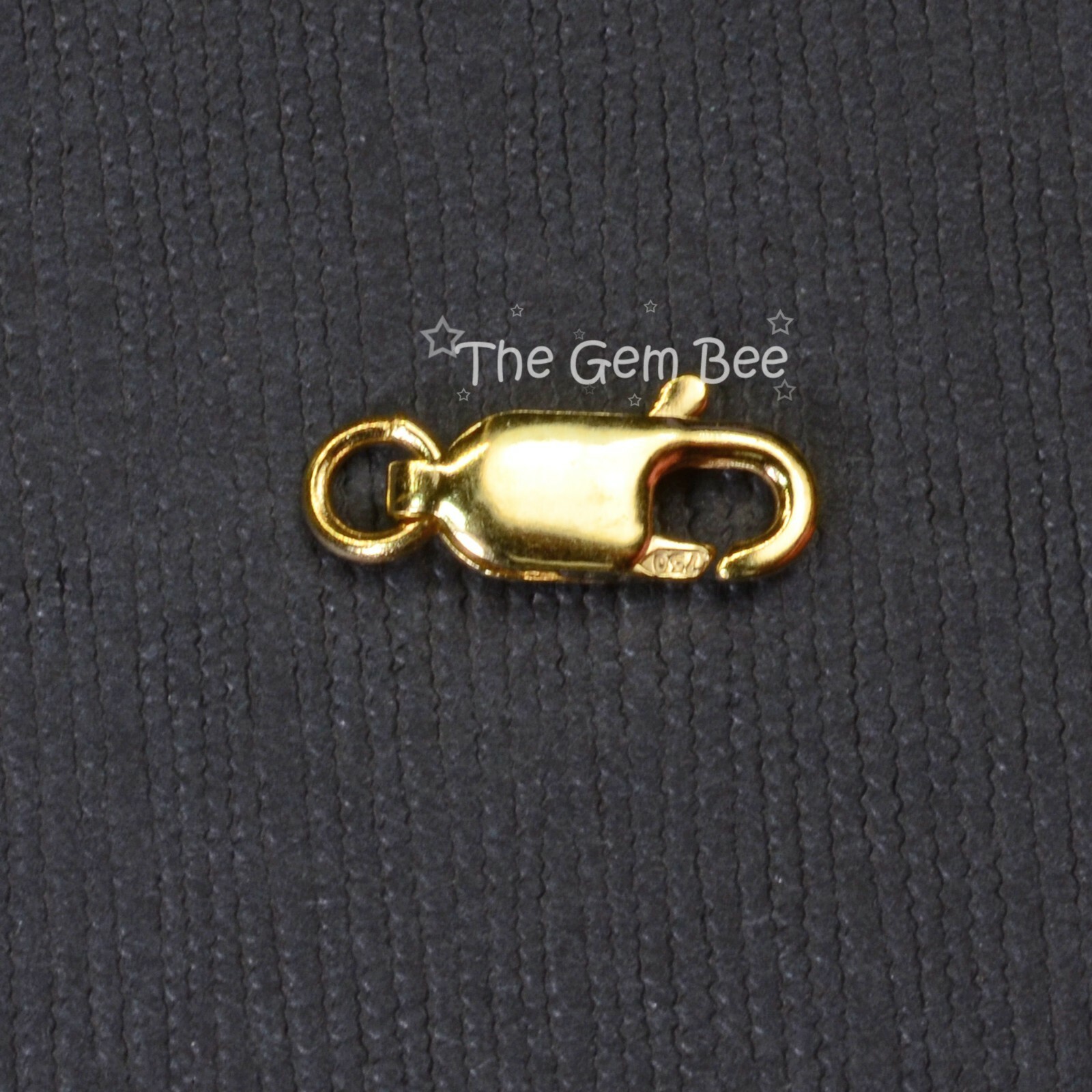 5mmx10.3mm 18k Solid Yellow Gold Lobster Clasp With Open Jump Ring