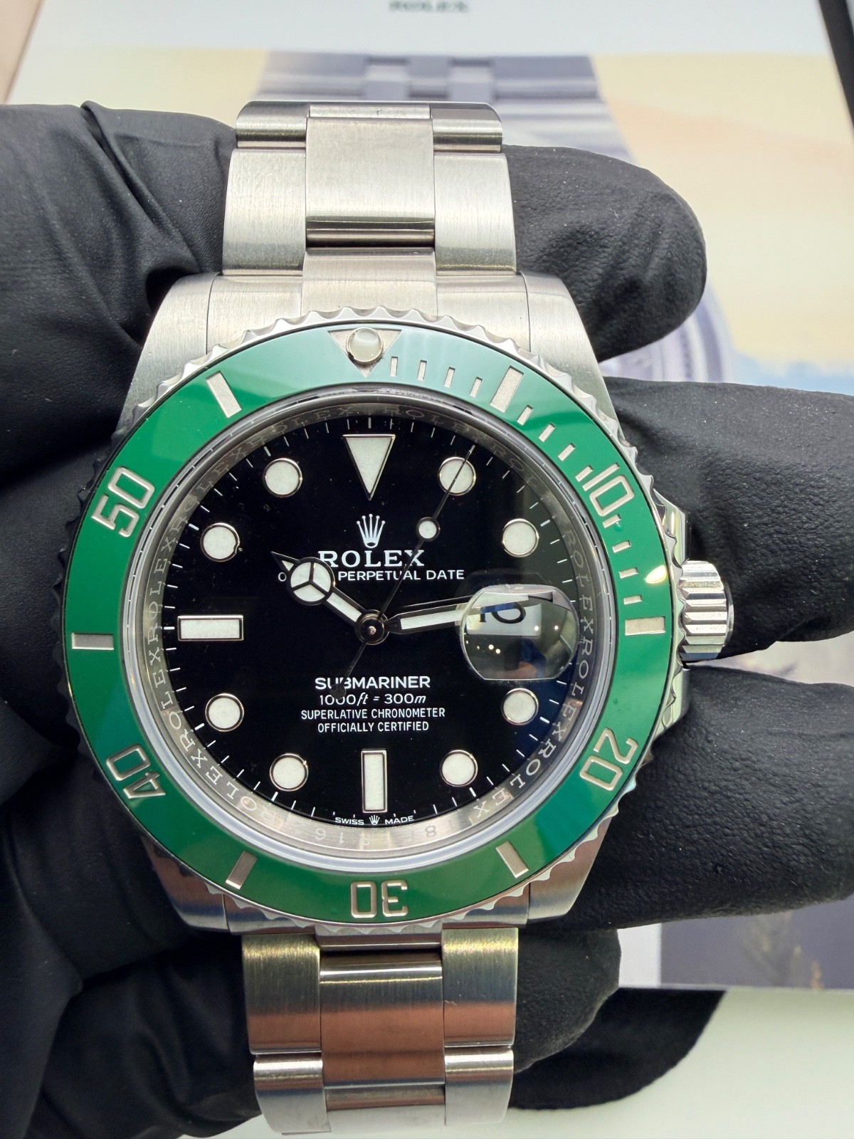 Rolex Submariner 126610LV Silver Oyster Bracelet with Green Bezel
