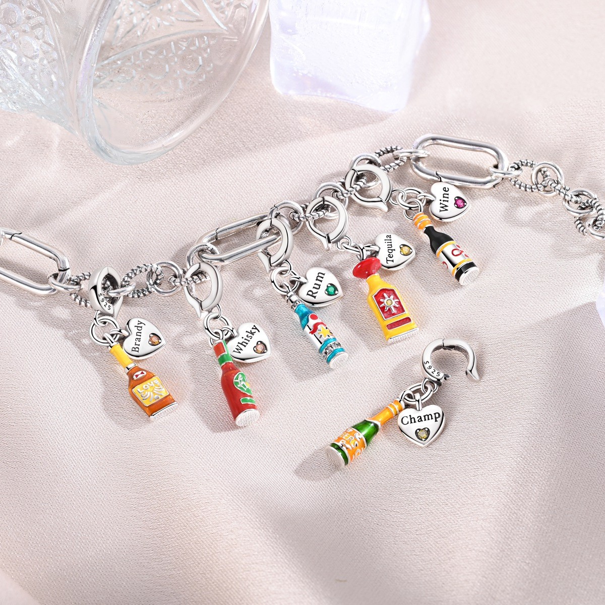 LAZA 2026 Fine 925 Sterling Silver Charm Heart Bottle Pendant fit Women Bracelet
