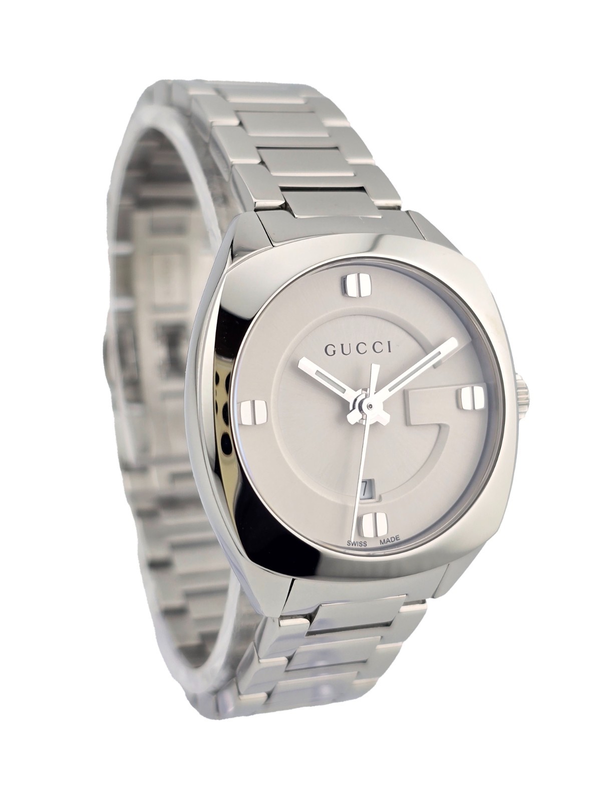 Gucci GG2570 YA142502 Women’s White Dial Stainless Steel Watch