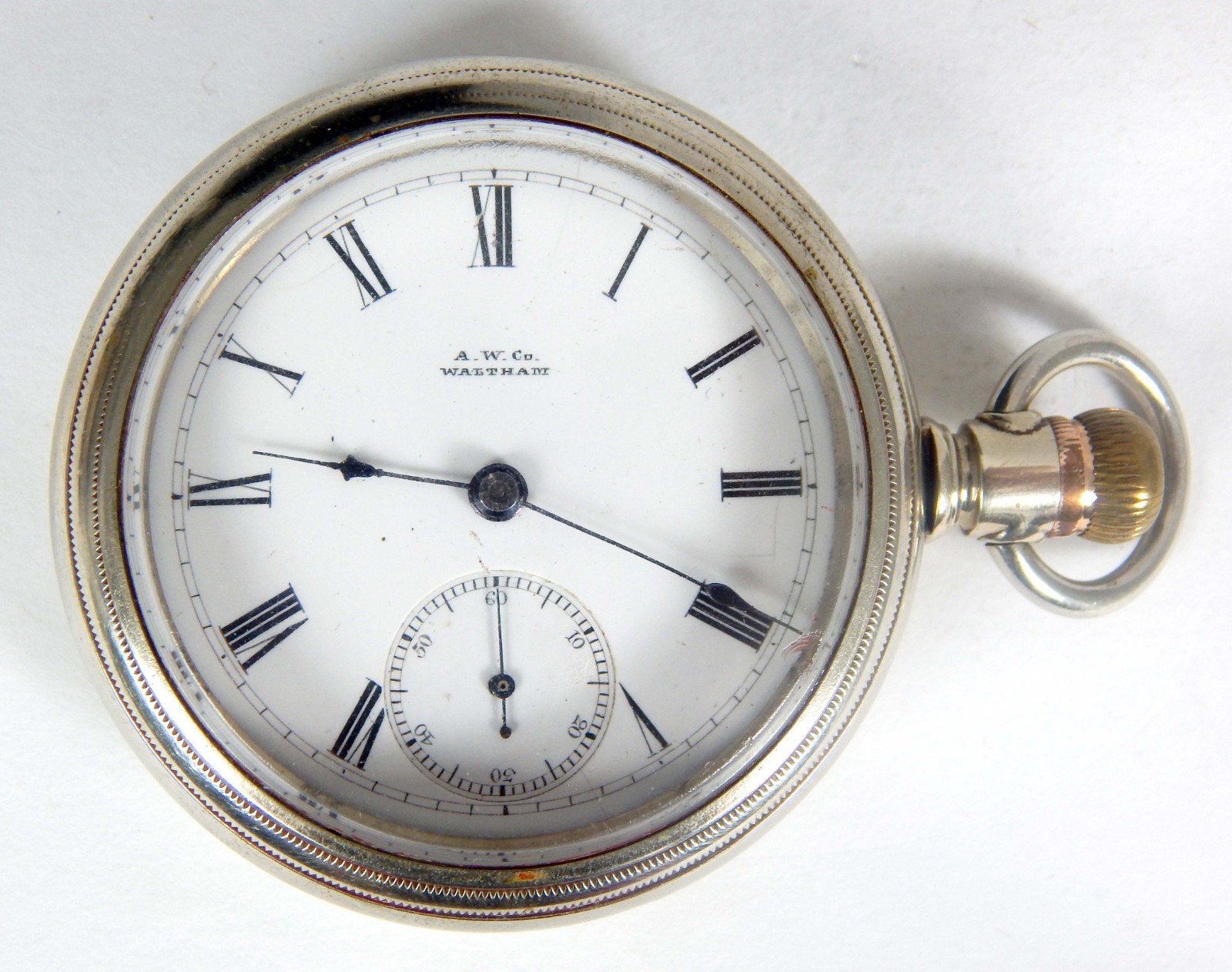 Antique A.W. Co. Waltham Pocket Watch 1886 18s 15j