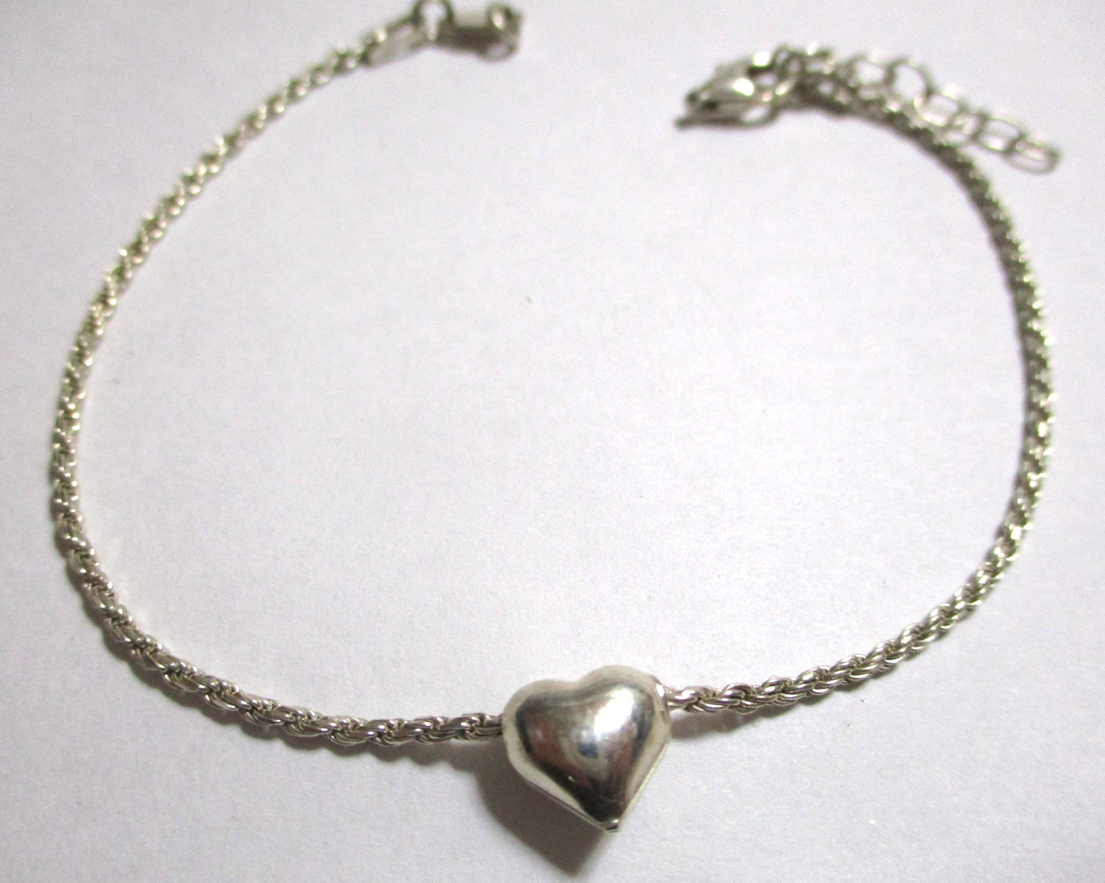 VINTAGE SIGNED 925 DYADEMA ITALY STERLING SILVER PUFFY HEART BRACELET