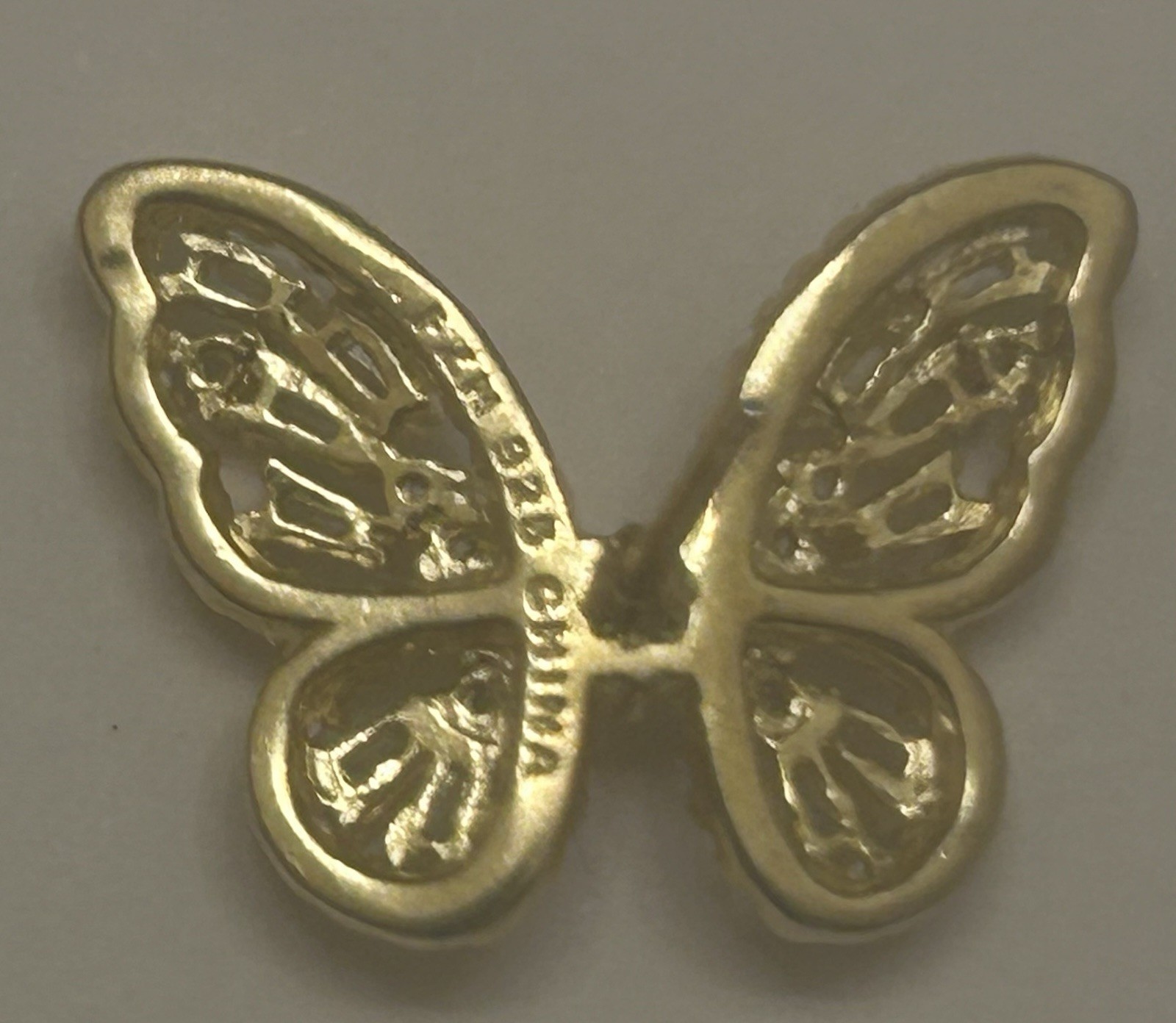 Fuzion Creations (FZN) Sterling 925 CZ Gold Tone Butterfly Earrings
