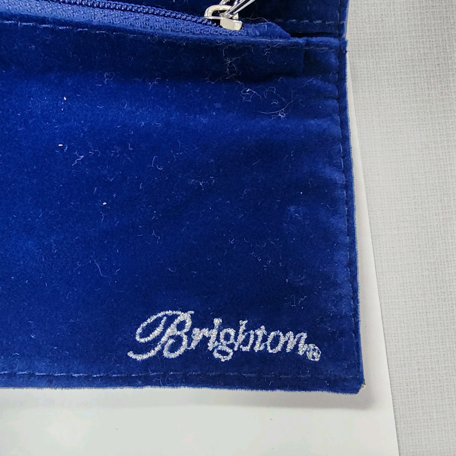 Brighton Nautical Travel Jewelry Roll Blue Velvet Lined Zippered Compartments