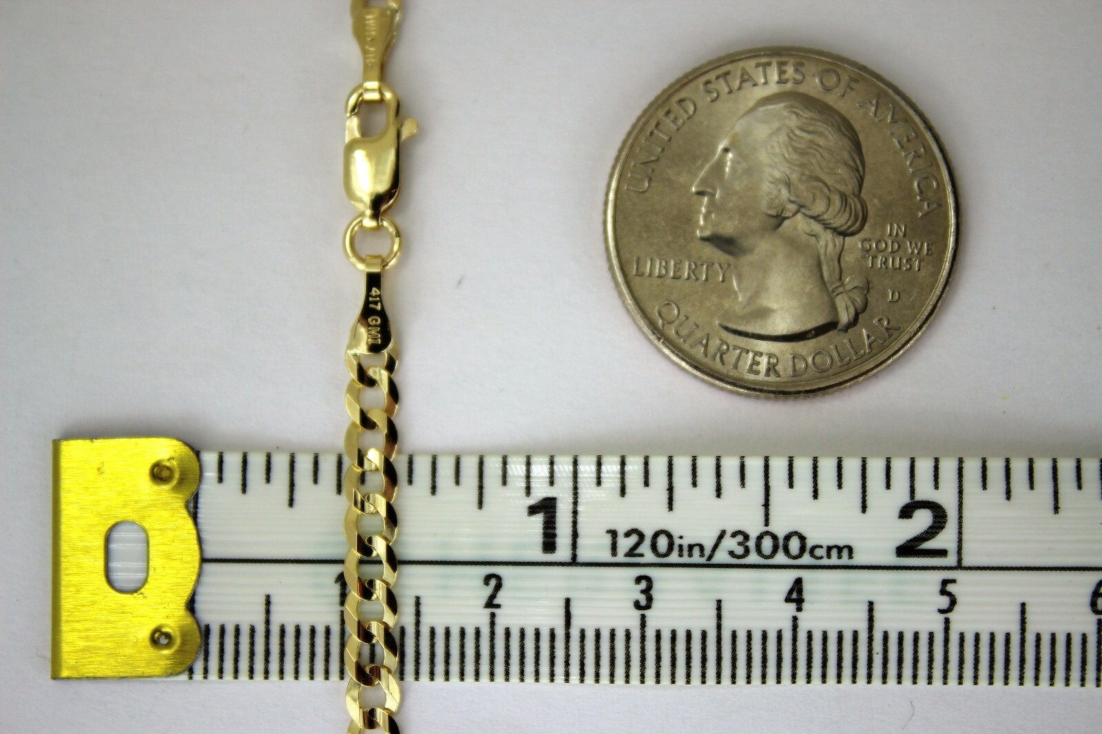 10K Solid Gold Cuban Curb Link Chain Necklace Bracelet Anklet 2mm~13mm 7″~36″