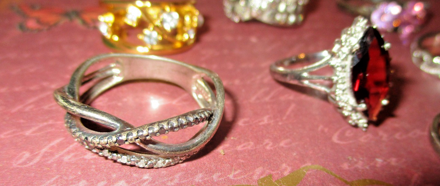 Beautiful Sterling Silver Rings Lot Of 7 Multi Colored Stones Marked .925