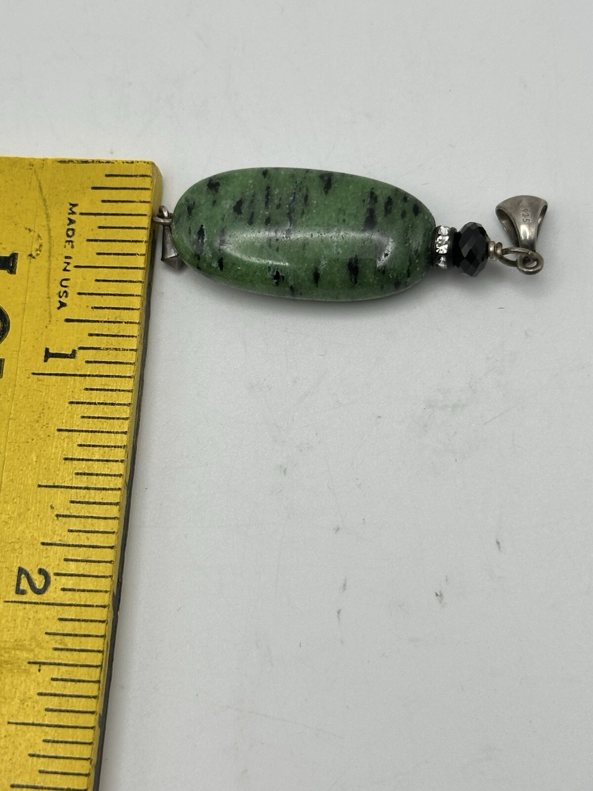 Natural Ruby Zoisite Oval Cabochon Gemstone Pendant 925 Bale