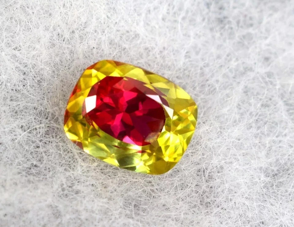 Gemstone Natural Pitambari Sapphire Bi-Color 9.80 Carat Cushion Cut Certified