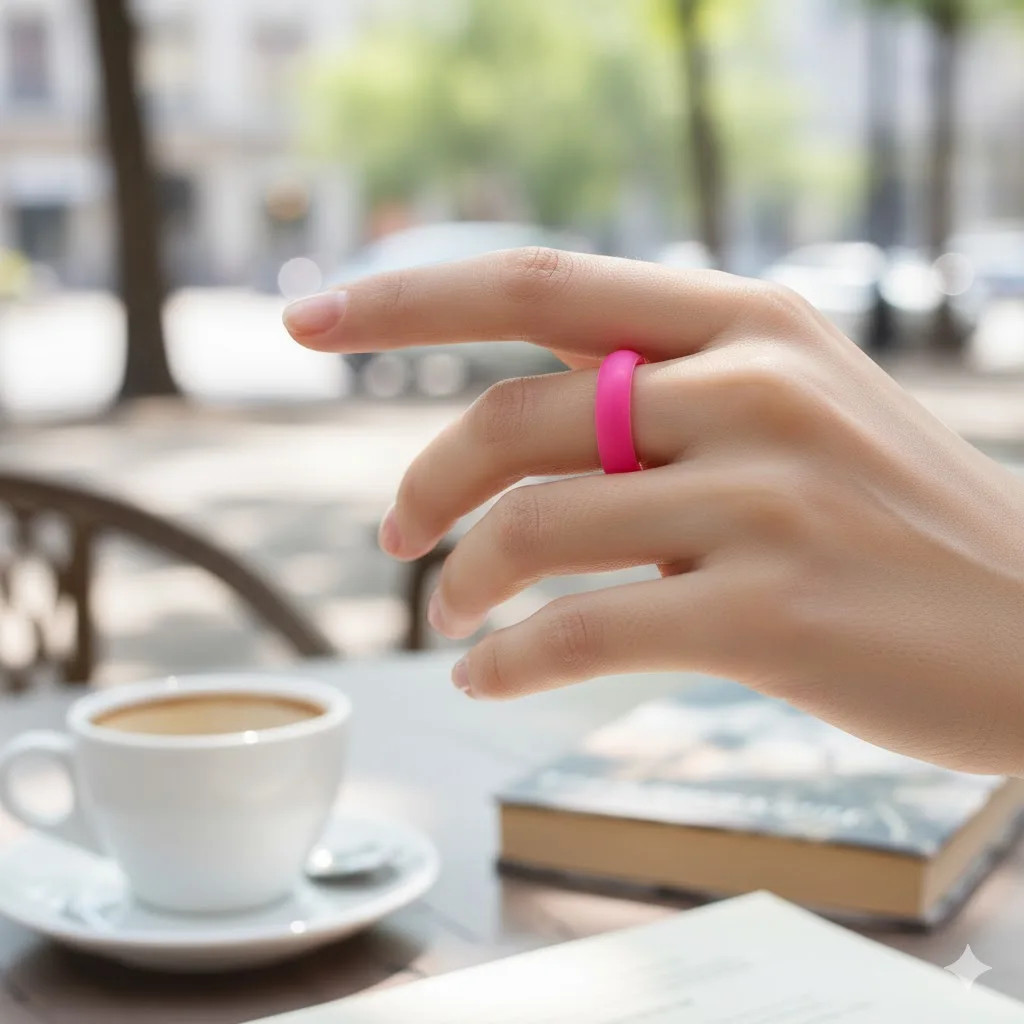 10 Pack Colorful Silicone Rings Women 5.5mm Wide Rubber Wedding Bands Sports