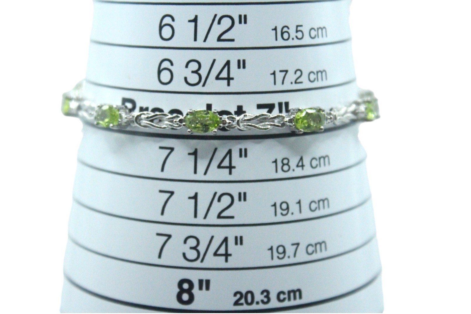 NWT Silver Tone Peridot Karis Tennis Bracelet 7in Stunning Gemstone