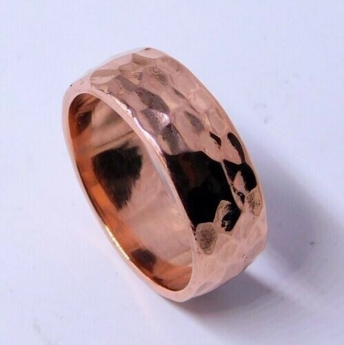 Pure Copper Hammered Men’s Handmade Jewelry Band Ring Perfect Valentine’s Gift