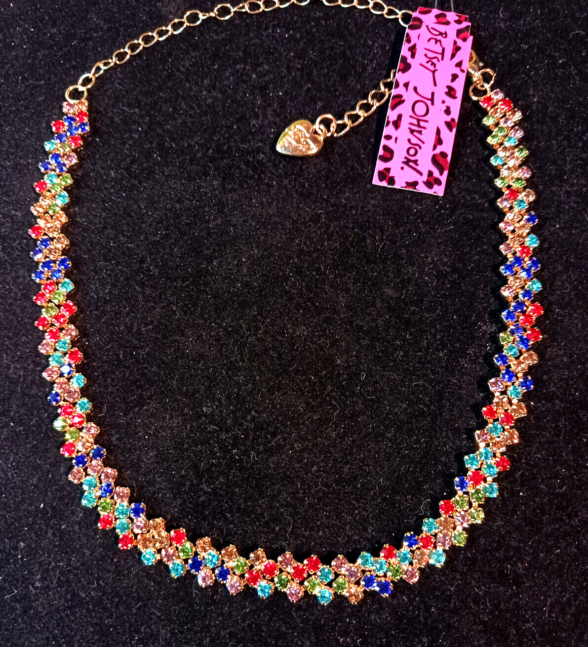 Diva Edgy COLORFUL Rhinestone CHOKER Betsey Johnson HIP HOP Night Club Necklace