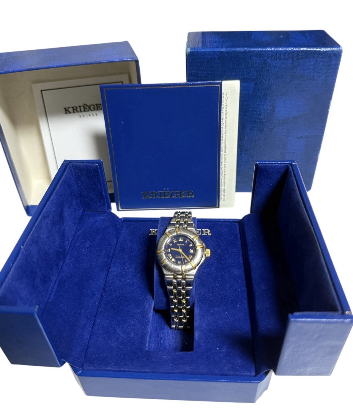 Krieger Quartz Chronometer Watch #4001315 with Box & Certificates