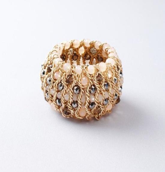 NWT Ann Taylor LOFT beaded stretch women’s Cuff Bracelet by Roxanne Assoulin