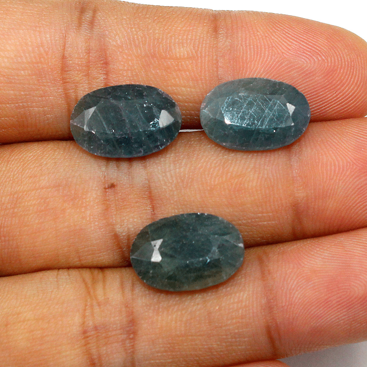 3 Pcs Madagascar Natural Blue Sapphire 15.4mm-15.7mm Oval Faceted Cut Gemstones