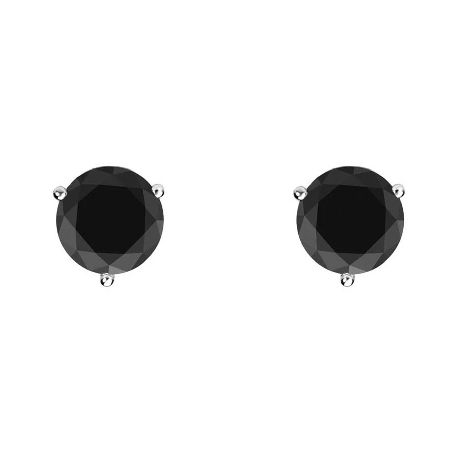 4.25ctw 100% REAL NATURAL BLACK DIAMOND EARRINGS, CERTIFICATE, FREE DIA TESTER