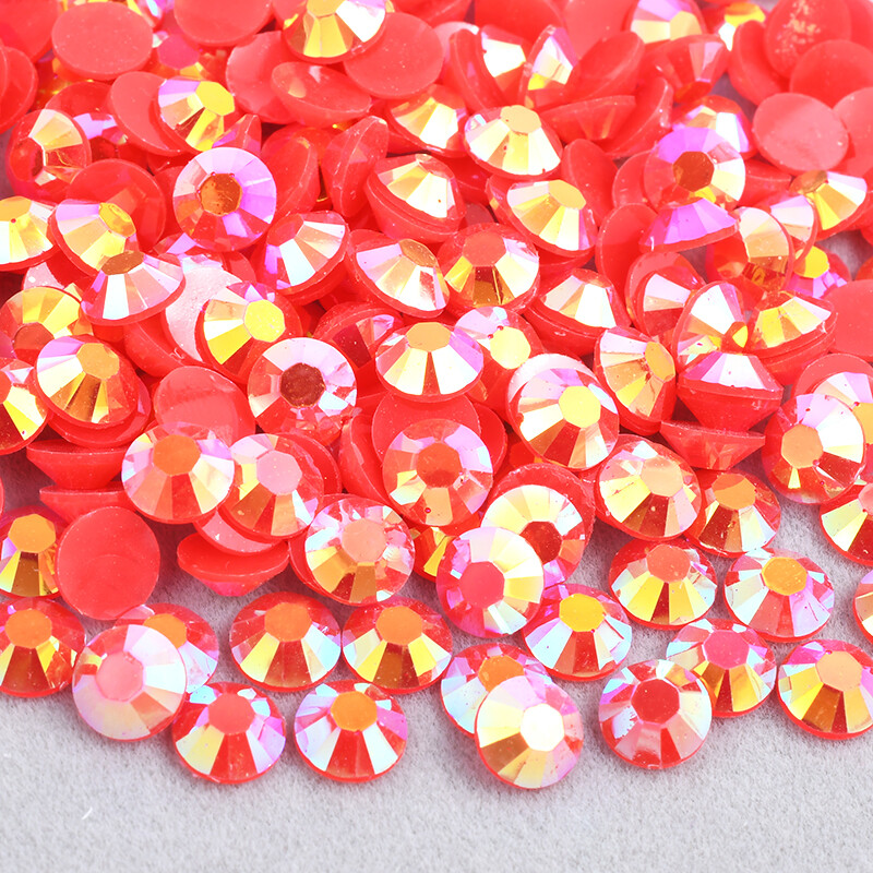 Jelly Rhinestones AB 4MM/SS16 QTY 1000-5000 Resin Flatback Round Bling NON HOTFX