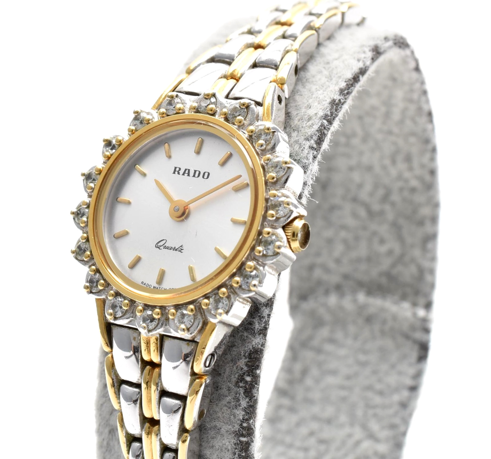 Vintage [Box] RADO 133.9700.2 Gold Diamond Bezel Quartz 22mm Women’s Watch JAPAN