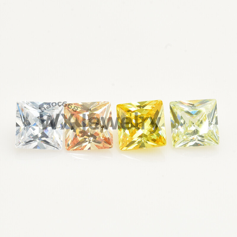 3×3-10x10mm Square Cut 15pcs each color 1pcs ,Loose cubic Zirconia Stone
