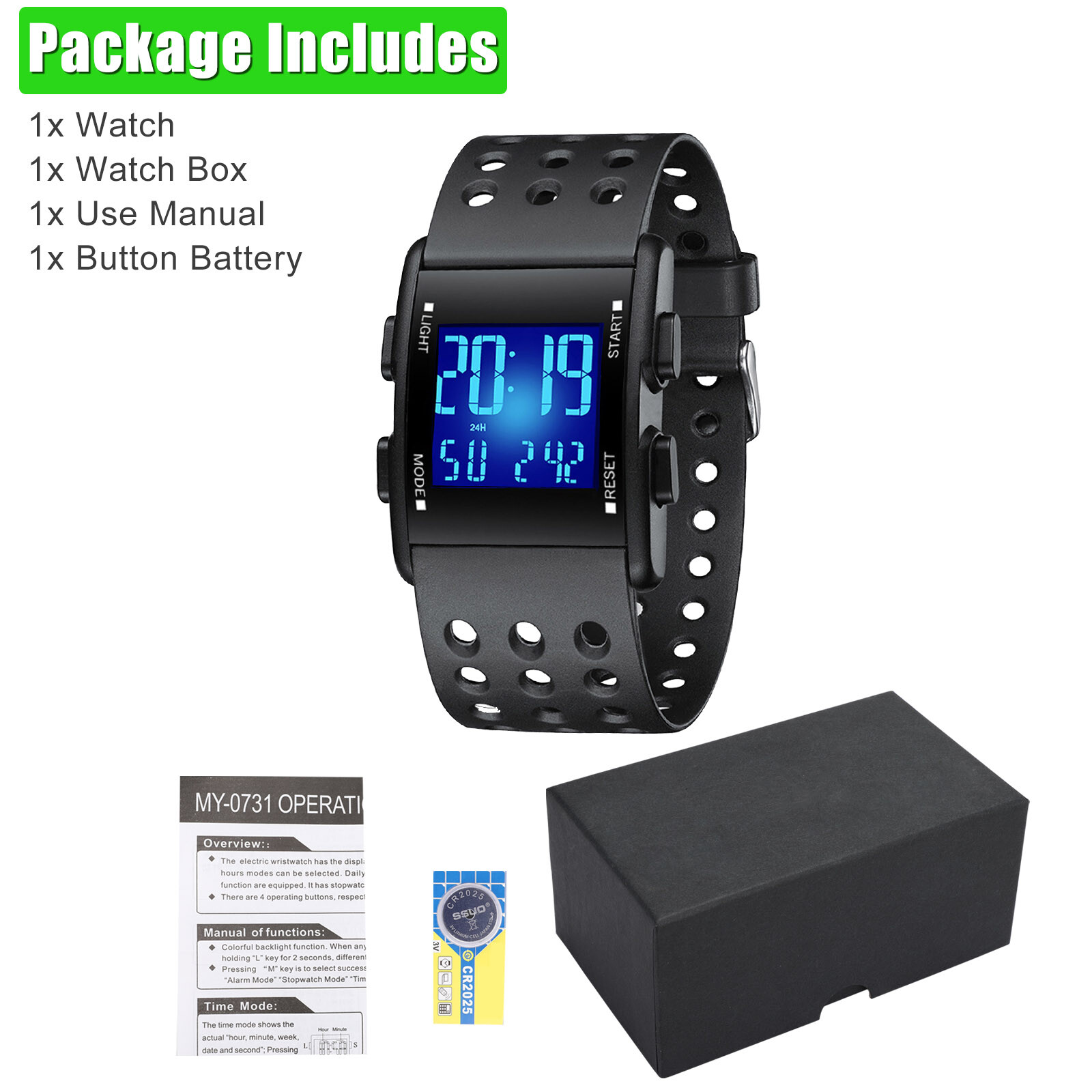 Men LED Digital Sports Watch Military Tactical Waterproof WristWatch Backlight