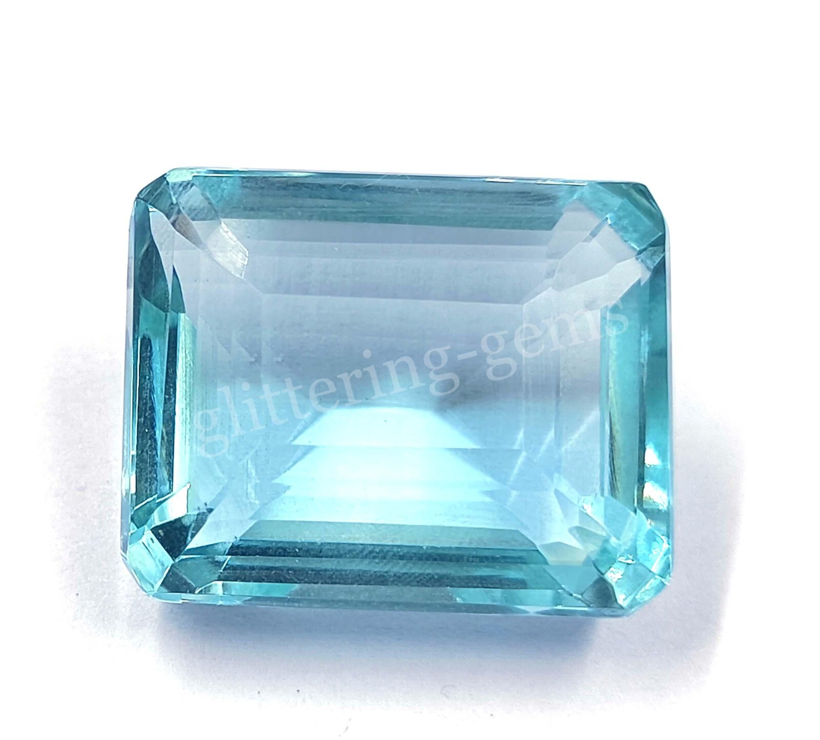 Blue Topaz Semi Transparent 53.5 CT Certified Faceted Emerald Cut Loose 5DAZ