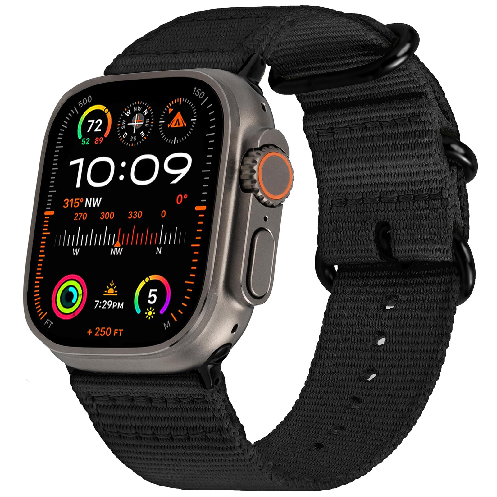 Woven Nylon Wrist Strap for Apple Watch 49/45/44/42mm iWatch Series 9,SE,Ultra,