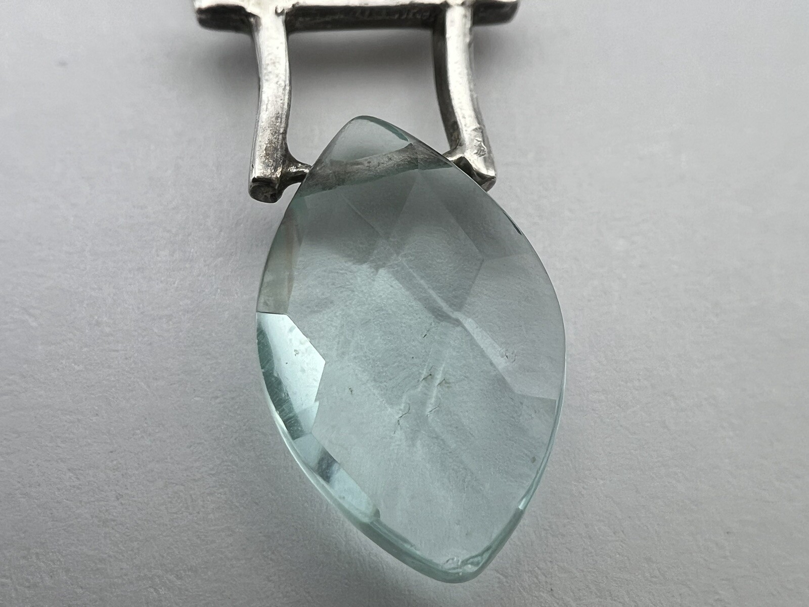 Janice Lee Ripley JLR Sterling Silver Blue Glass Necklace 16.50-18.25″