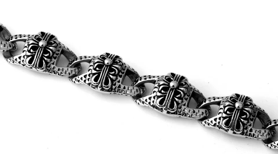 Men’s Heavy Sturdy Chain Bracelet Motorcycle Biker Wristband Stainless Steel USA
