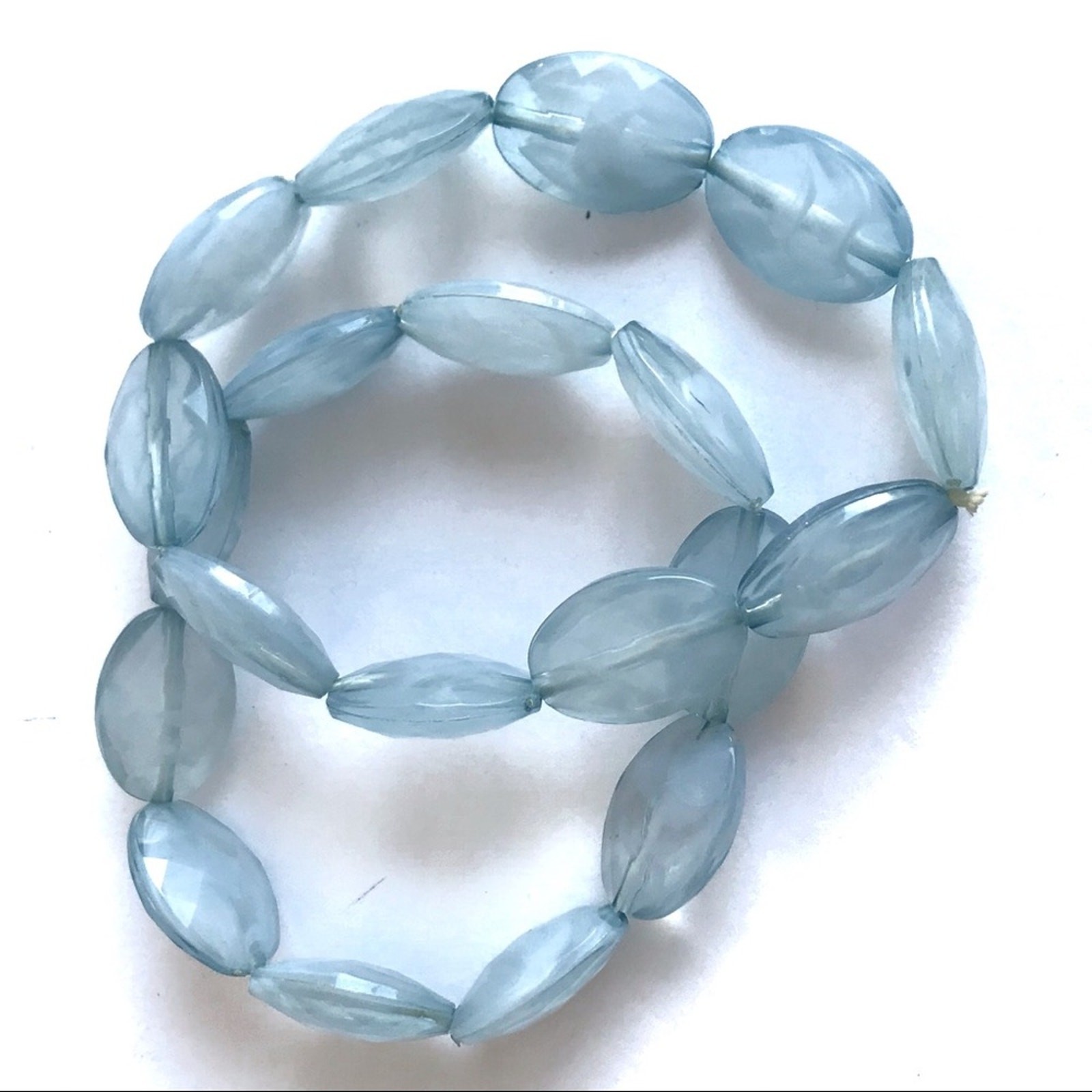 Blue Spring Stackable Stretch Bracelet 2 Piece Set