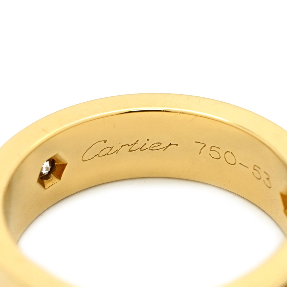 Cartier Ring Love Half YG #53 750 18K Gold 3P Diamond US6-6.25 B4032400 736795