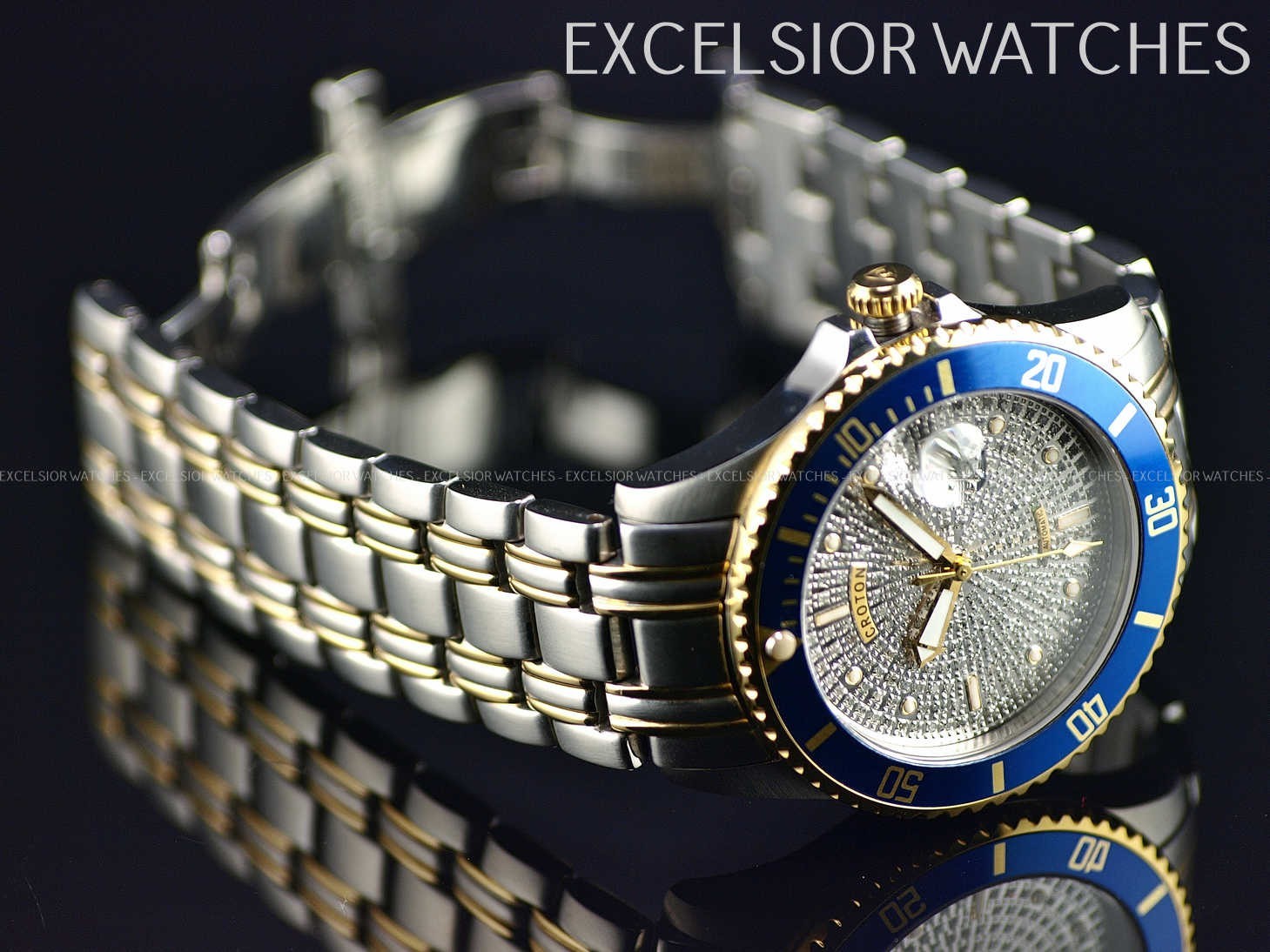 Croton CN301142 Men Limited Ed 1.2Ct Genuine Pave Diamond Dial Auto TT Watch