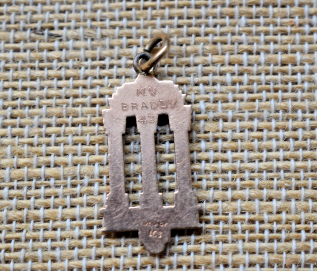 Arch Society Charm 1/5 10K Gold Filled Engraved MV Braddy 42 Columns Vintage