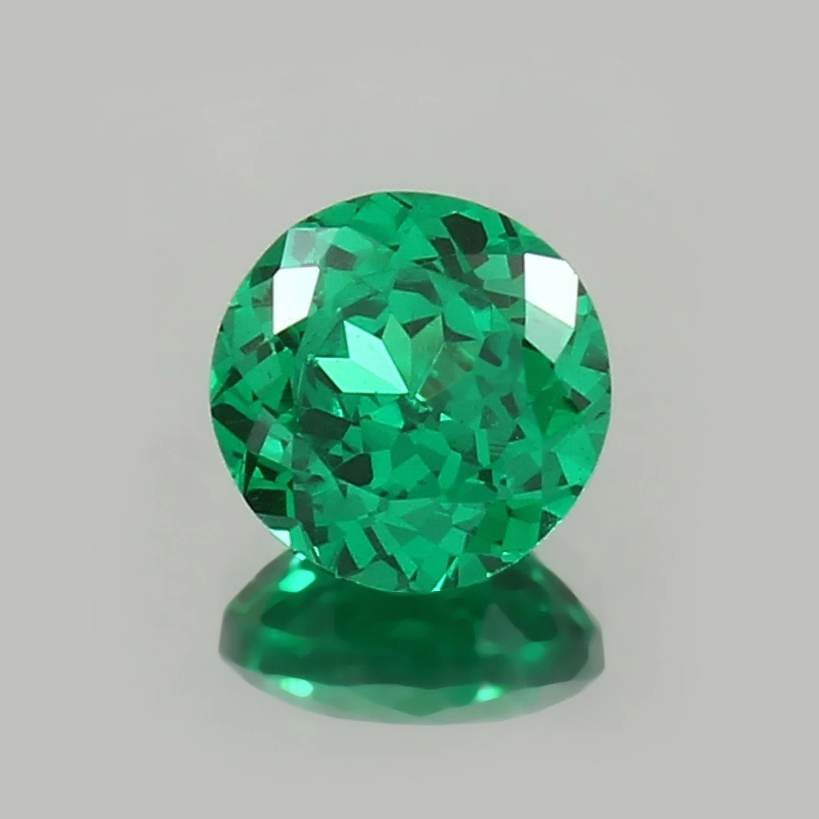 AAA 9.46 Ct Lab-Created Emerald Colombian Round Cut Loose Gemstone 12x12x8mm