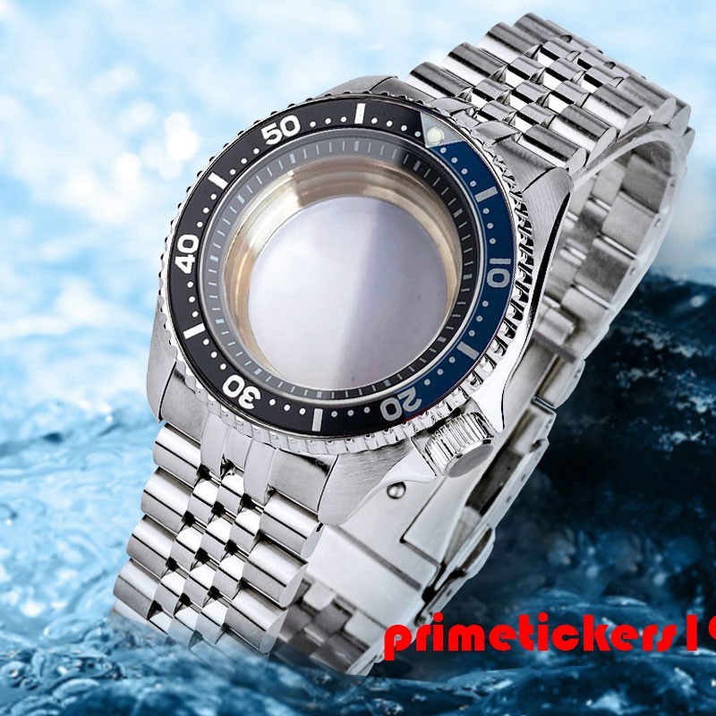 41mm Diving Watch Case+Band Clear Back 3.8 Crown 20ATM Fit NH34 NH35 NH36 NH38