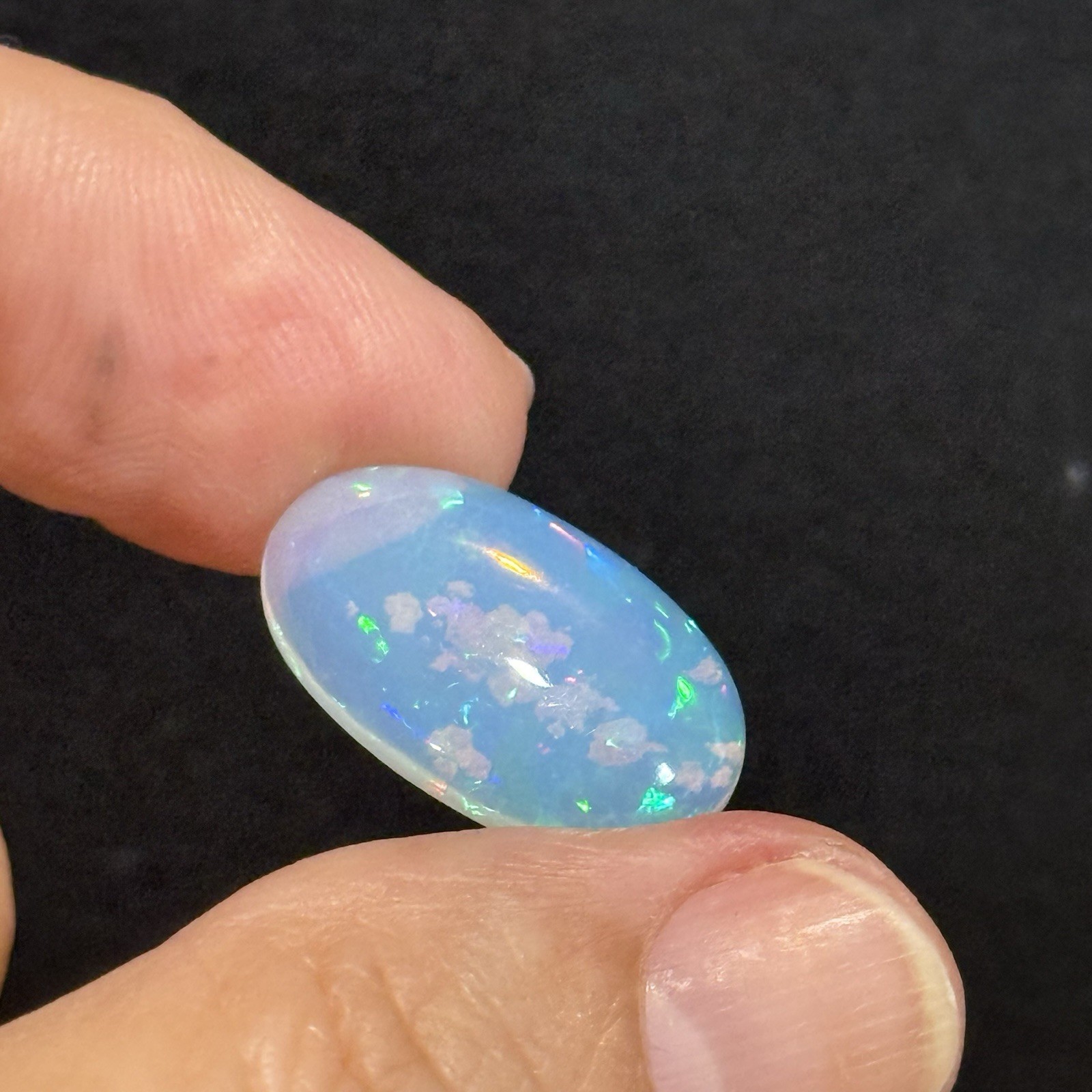 6.10ct 20.7×12.7×4.7mm Fine Galaxy Pin Fire Ethiopian Welo Opal Oval Cabochon