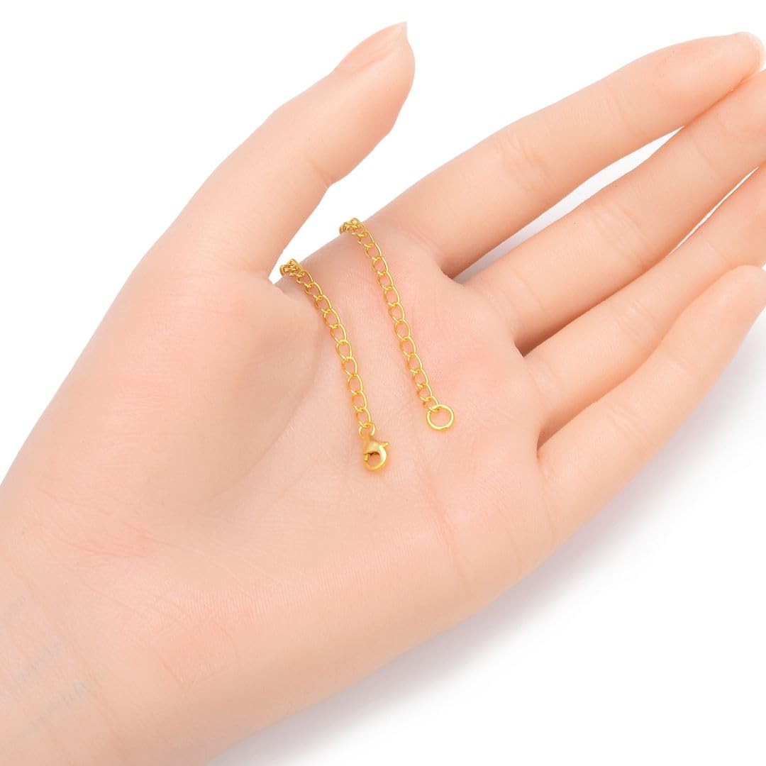 3pcs Adabele Real Gold Sterling Silver Chain Extender Clasp 2″ 4″ 6 inch