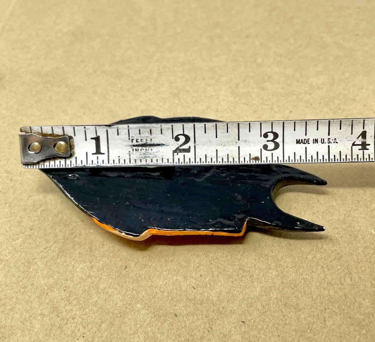 Vintage Colorful Tropical Fish Brooch Blue Orange Black Estate Statement Piece