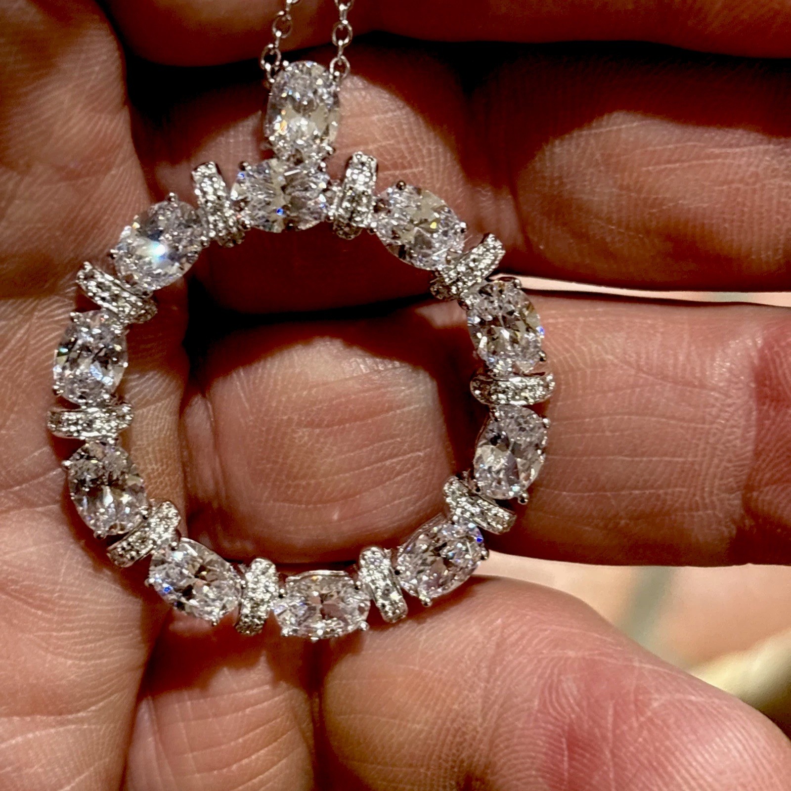 Bella Luce 12.75 CTW Rhodium Sterling Silver Cubic Zirconia Pendant Necklace 18”