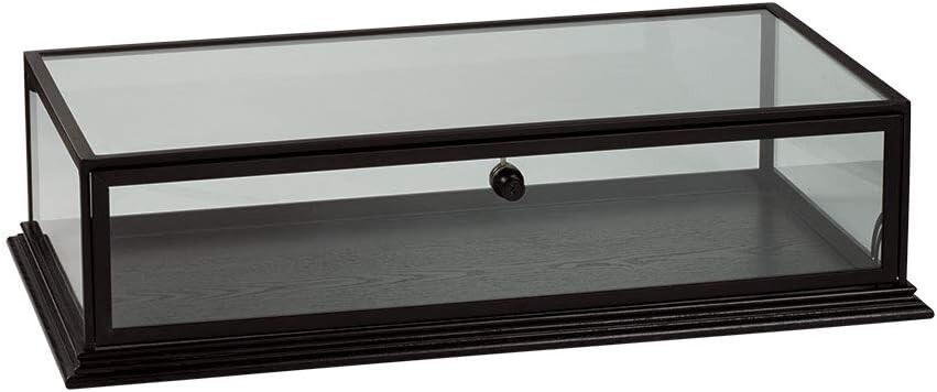 Lot of 4 Countertop Wood Displays Case Clear View Top 31 ¾” W x 18 x 8″ Locking