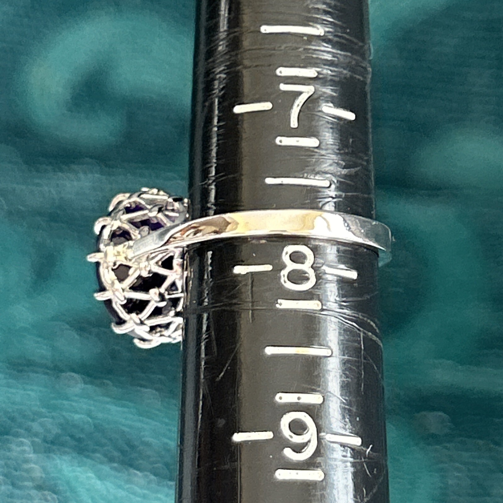 Sign BBJ Bangkok Co Sterling Silver 925 Amethyst Ring Size :7.75 New