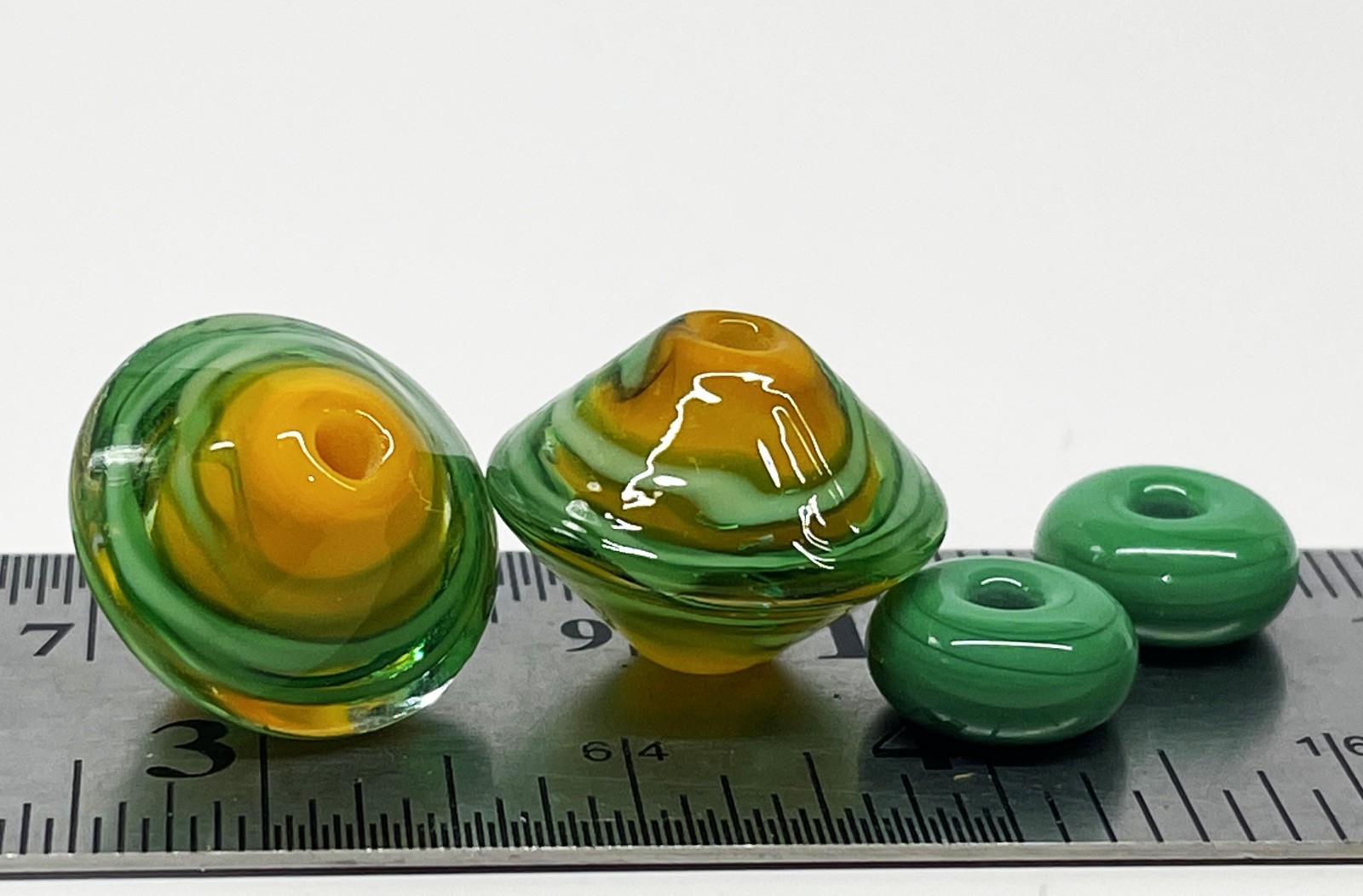 Handmade Lampwork Glass Beads From Murano Tamara Yarilo Brand 4 Pcs