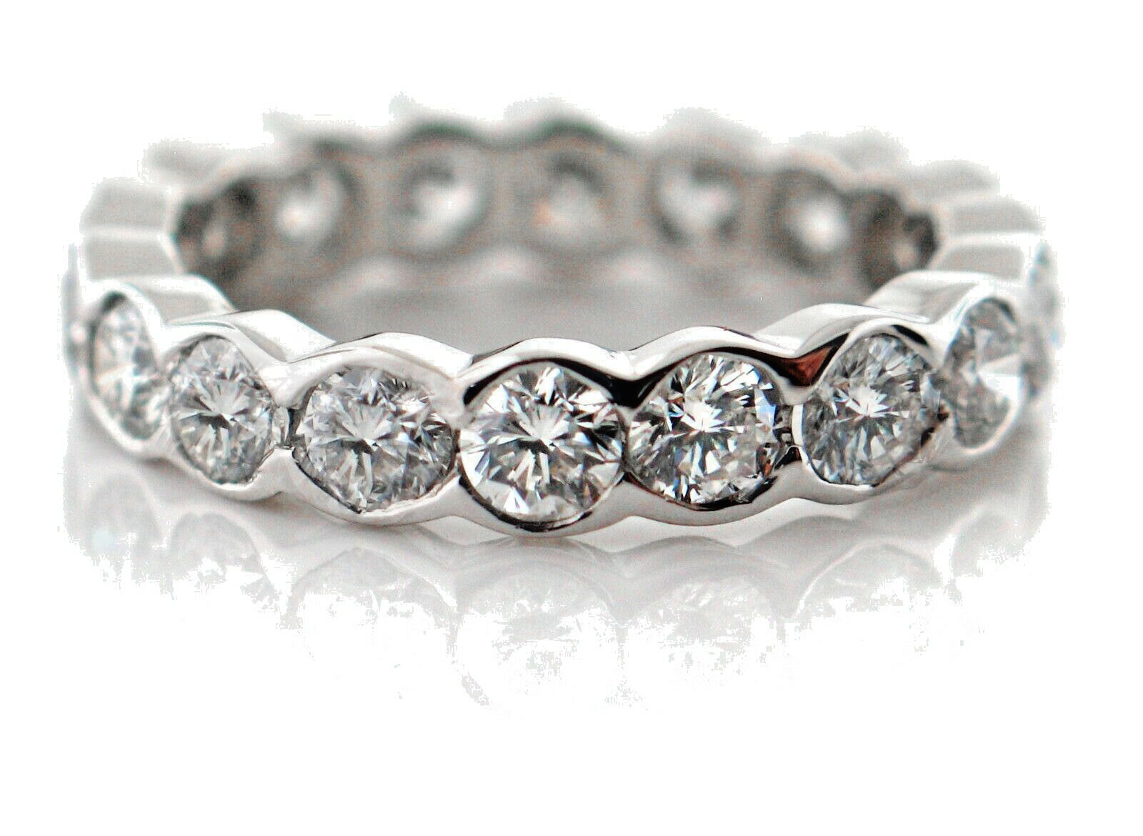 2.88 CT Natural Round Cut Diamond Lady’s Eternity Band VS2-SI1/F 14K White Gold