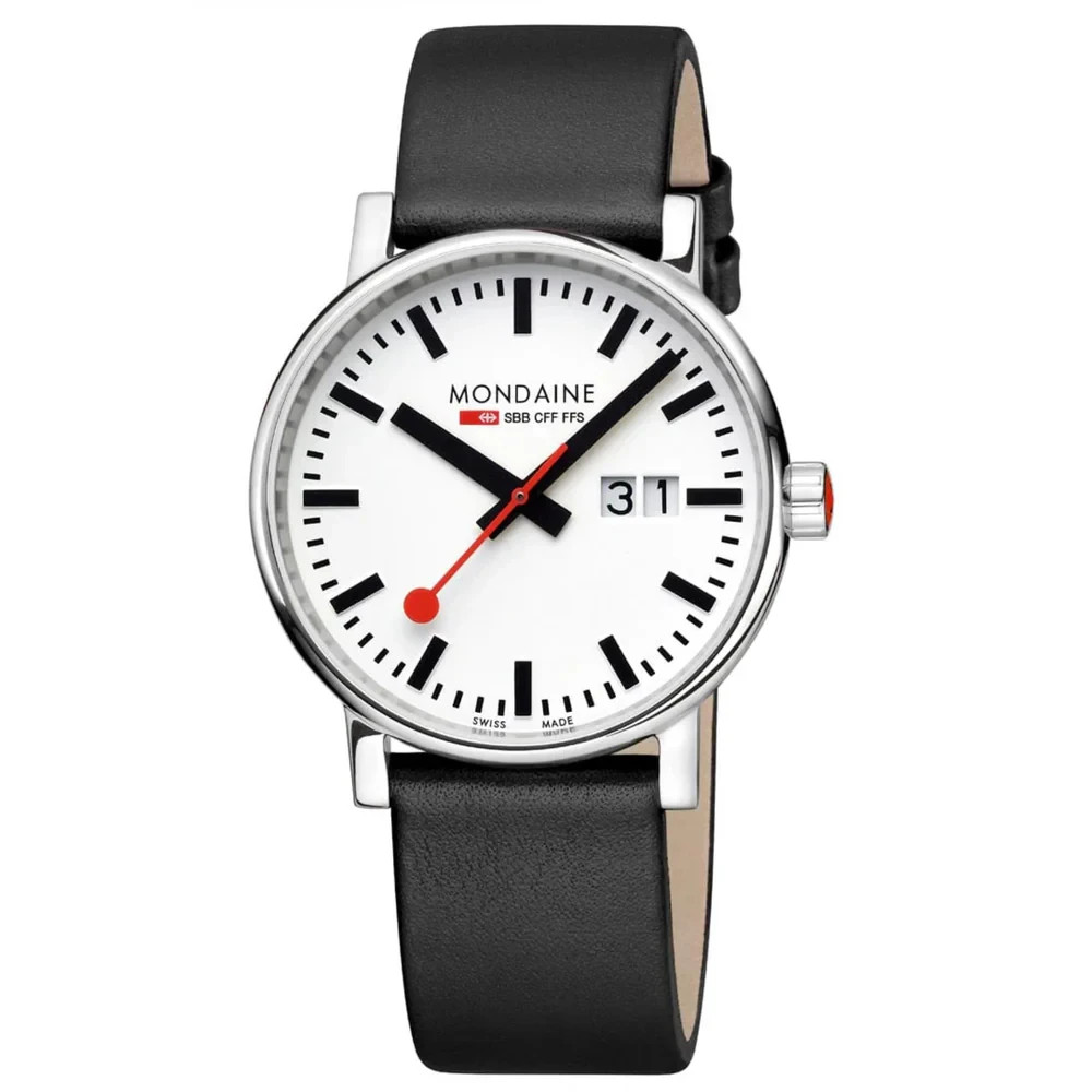 Mondaine Evo2 Men’s Watch MSE.40210.LBV Big Date White Dial Leather Strap 30M