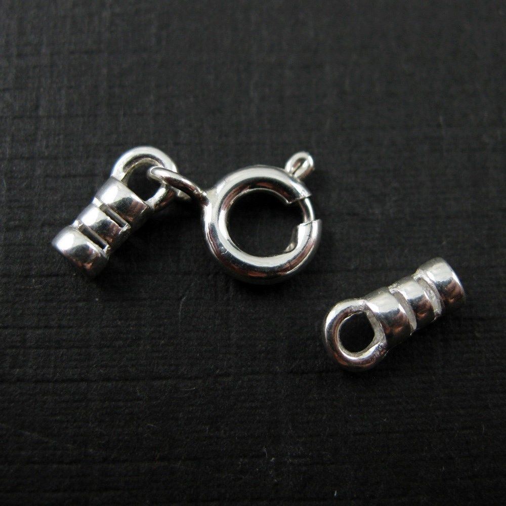 Sterling Silver Findings – Crimped Tube End – 7mm ( 6 pcs )