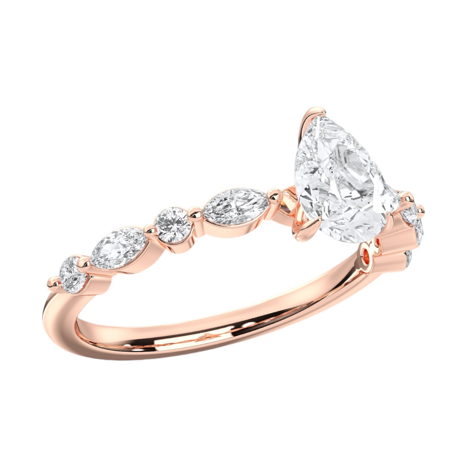 Ananta Jewels 1.35Ct Pear Cut Moissanite Engagement Ring in 10K Solid Gold Women